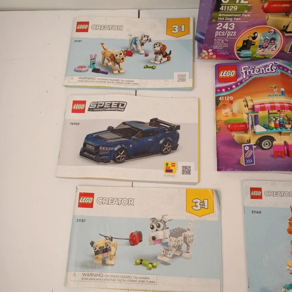 Mixed Lego Sets Lot with 12 Minifigs and Instructions 5.5 Pounds, Incomplete